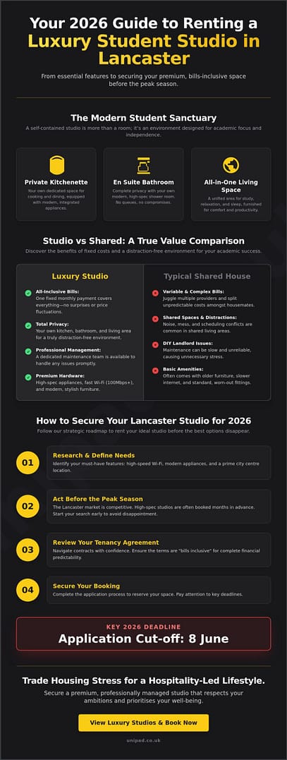 How to Rent a Student Studio in Lancaster: A 2026 Luxury Booking Guide